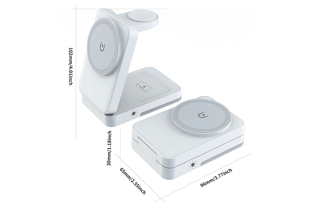 Foldable Magnetic 3-in-1 Wireless Charging Station - 图片 11