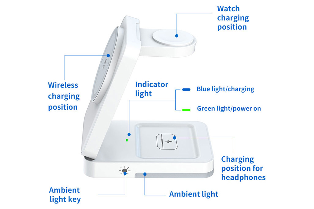 Foldable Magnetic 3-in-1 Wireless Charging Station - 图片 10