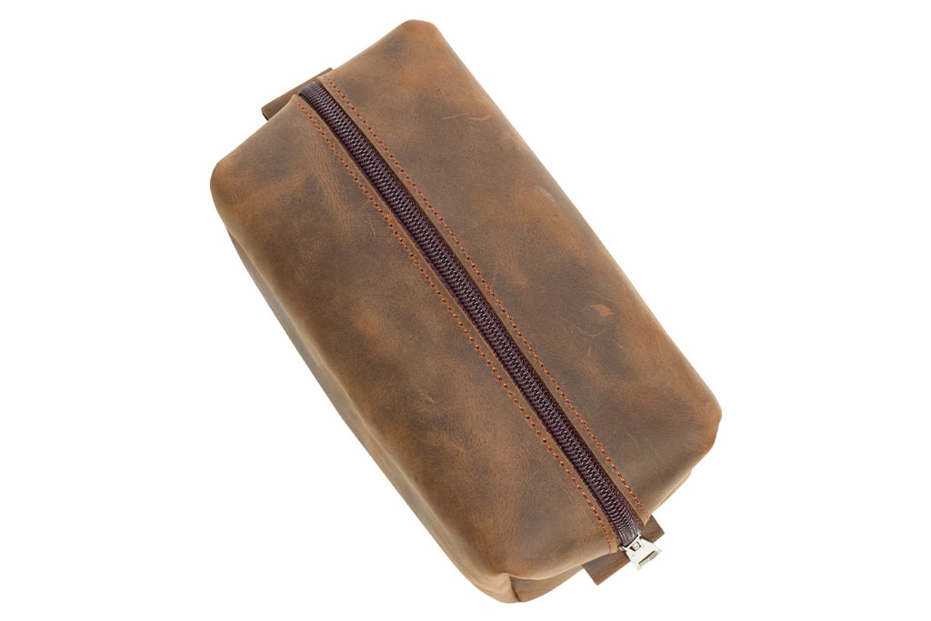 Genuine Leather Shaving & Makeup Bag - 图片 12