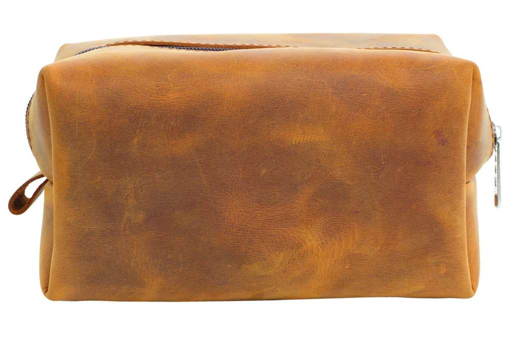 Genuine Leather Shaving & Makeup Bag - 图片 2