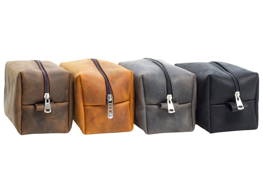 Genuine Leather Shaving & Makeup Bag - 图片 14