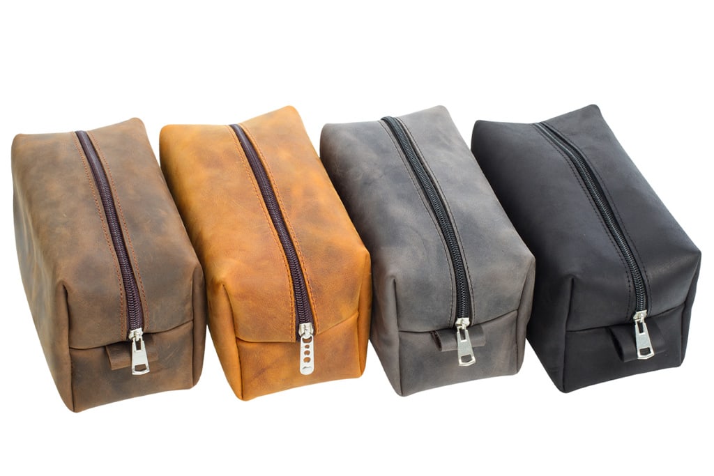 Genuine Leather Shaving & Makeup Bag - 图片 15